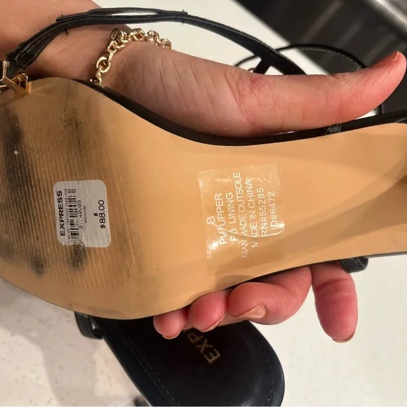 Black Express sandals, approx 4inch heel - Picture 5 of 5